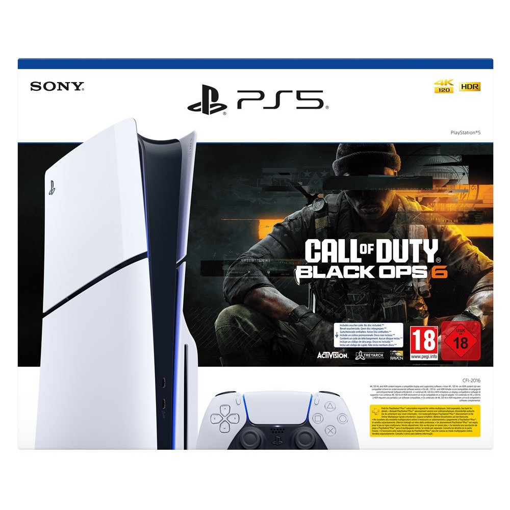 Pack Console Sony PS5 Edition Standard Modèle Slim Noir et Blanc + Call of Duty®: Black Ops 6
